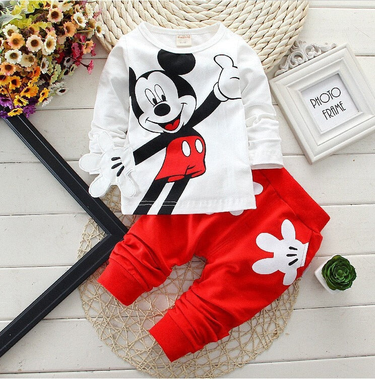 Conjuntos de Roupas Mickey e Minnie para meninos e meninas