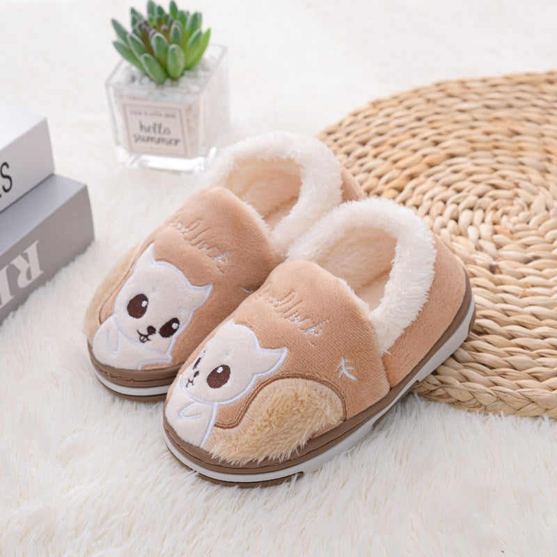 Pantufas infantis unissex de algodão para o inverno