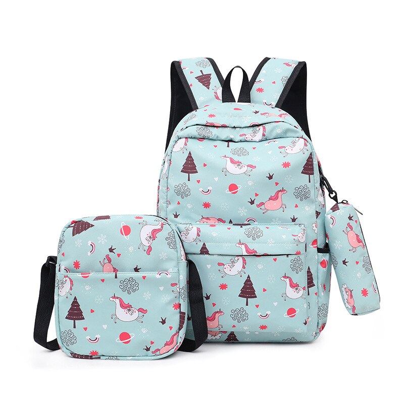 Kit escolar de 3 peças bolsa+mochila+estojo