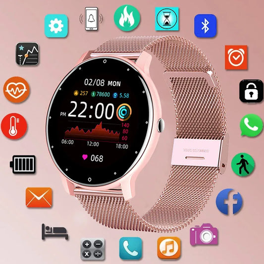 Relógio inteligente  esportivo com tela de touchscreen completa à prova d'água