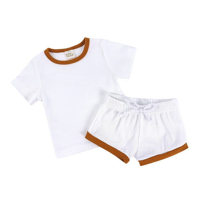 Conjunto de roupas infantil unissex de 6 meses - 4 anos short+camiseta