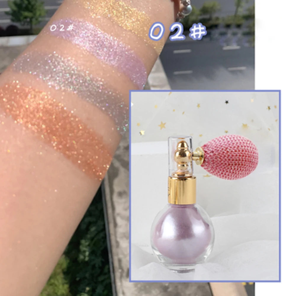 Spray de glitter em pó de alto brilho para corpo e rosto com variedade de cores disponíveis