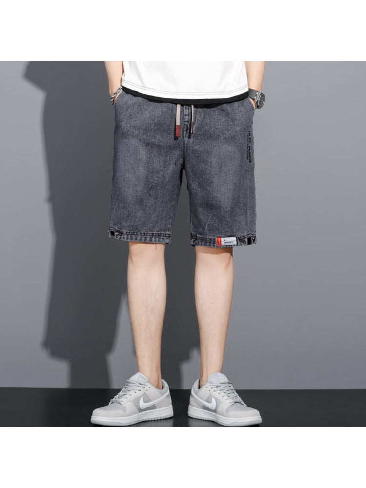 Short masculino de brim Hip Hop cargo com bolsos