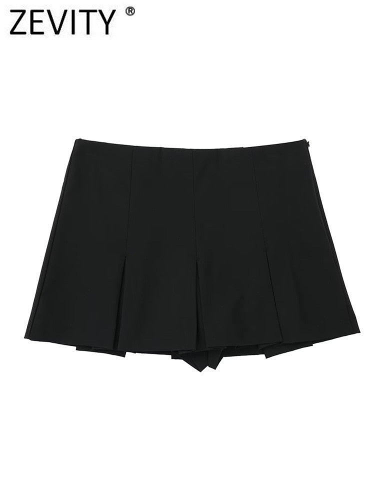 Shorts femininos ZEVITY design slim com zíper lateral