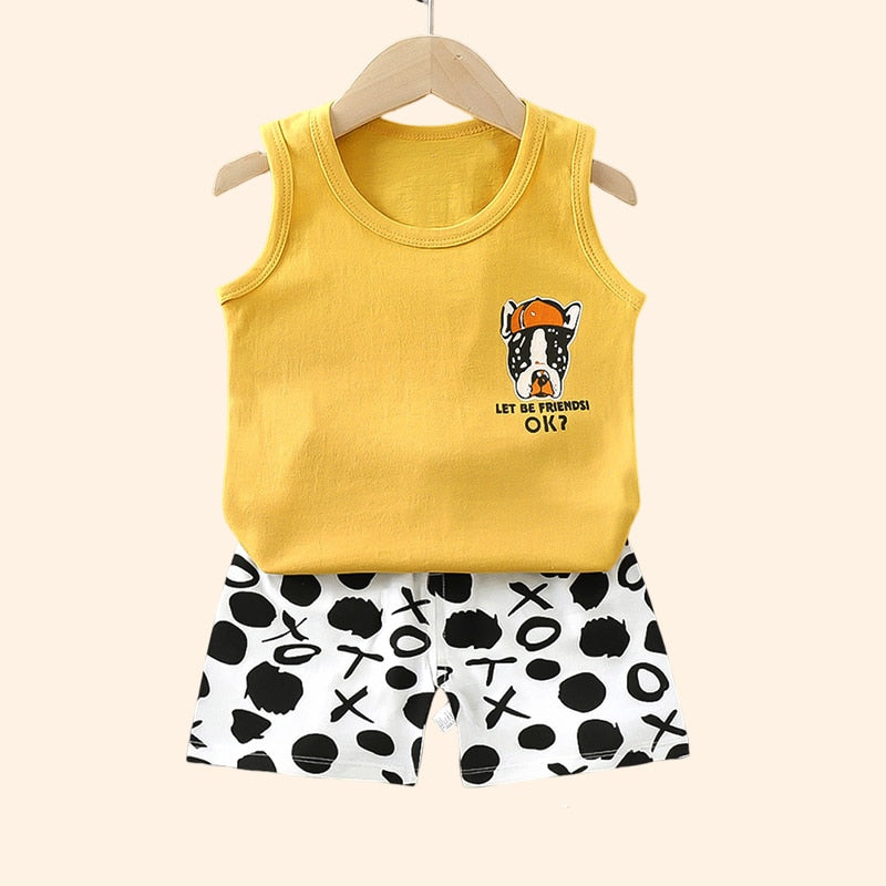 Conjunto infantil unissex 2 peças  colete + short