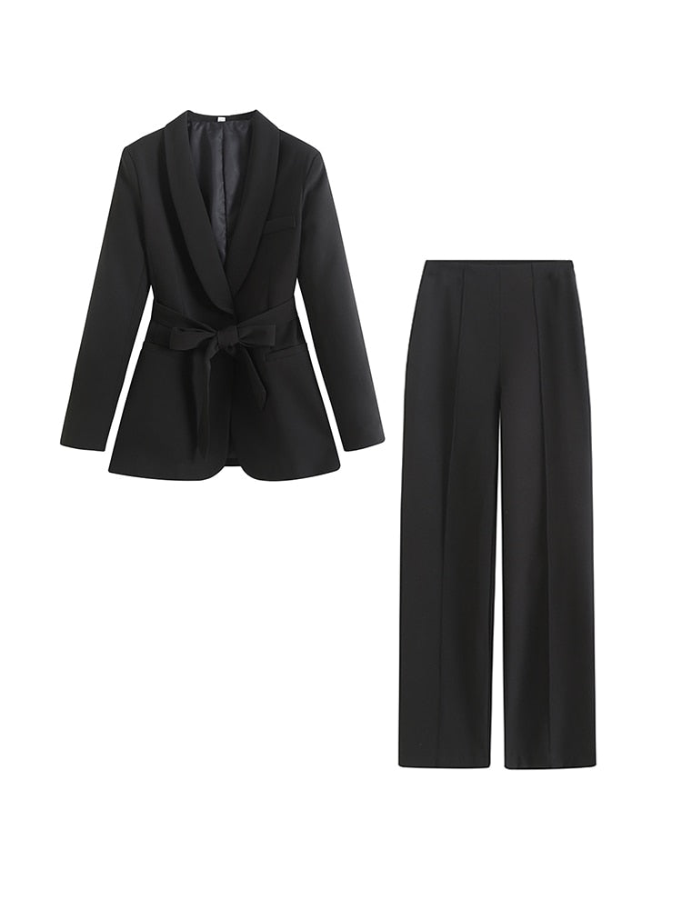 Conjunto feminino Kumsvag de 2 peças blazer+calça