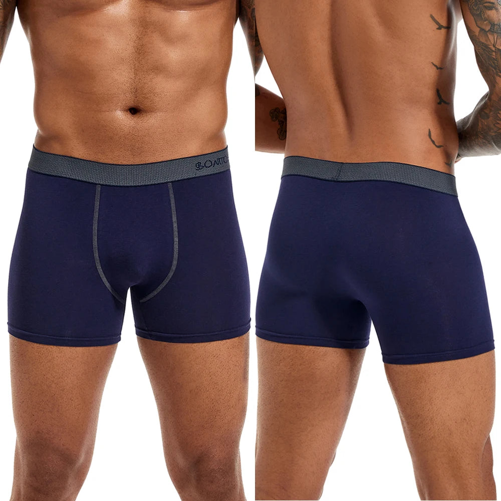 Conjunto com 5 peças de cuecas boxers masculinas em algodão e spandex