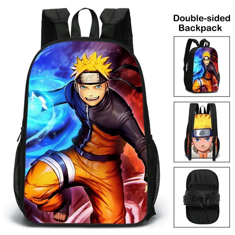 Bandai Mochila dupla face 3D nova impressa Naruto