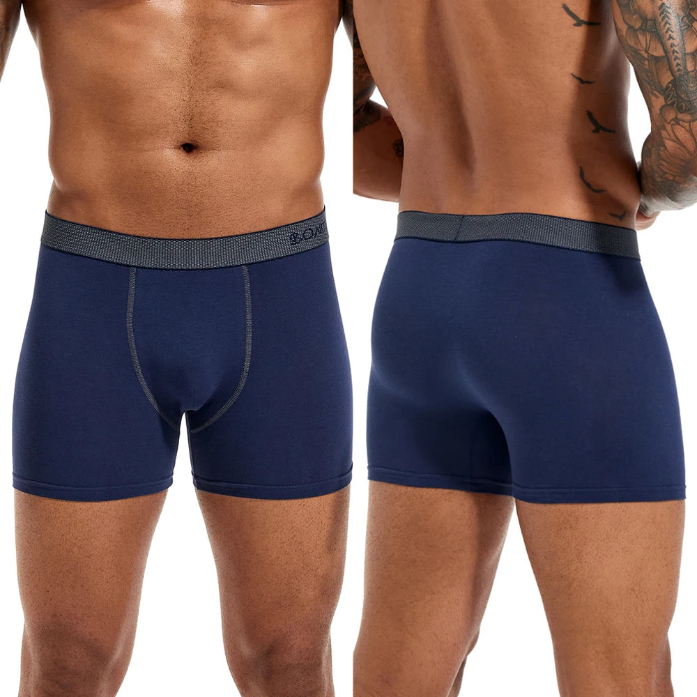 Conjunto com 5 peças de cuecas boxers masculinas em algodão e spandex