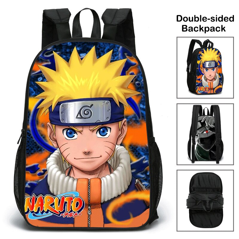 Bandai Mochila dupla face 3D nova impressa Naruto