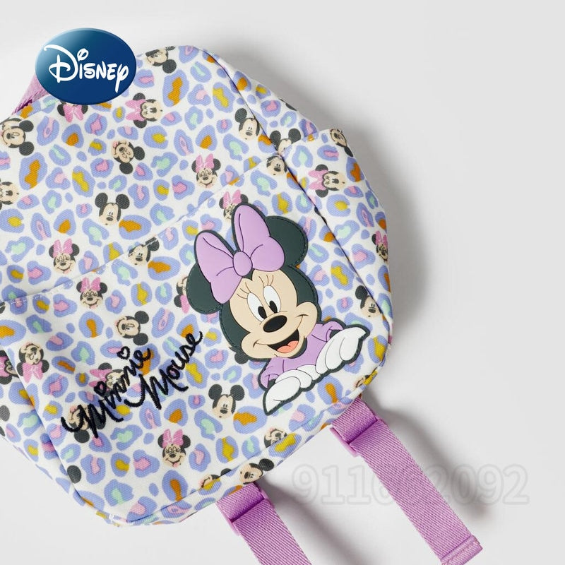 Mochila infantil Disney Minnie caricatura fofa para meninas