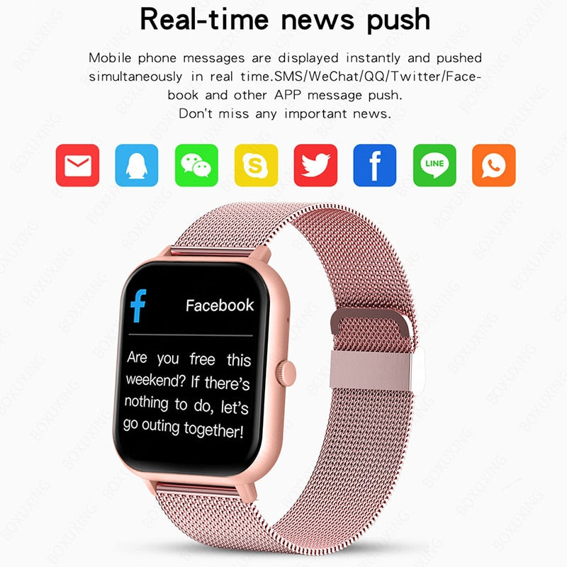 Relógio feminino smartwatch para Android e IOS à prova d'água