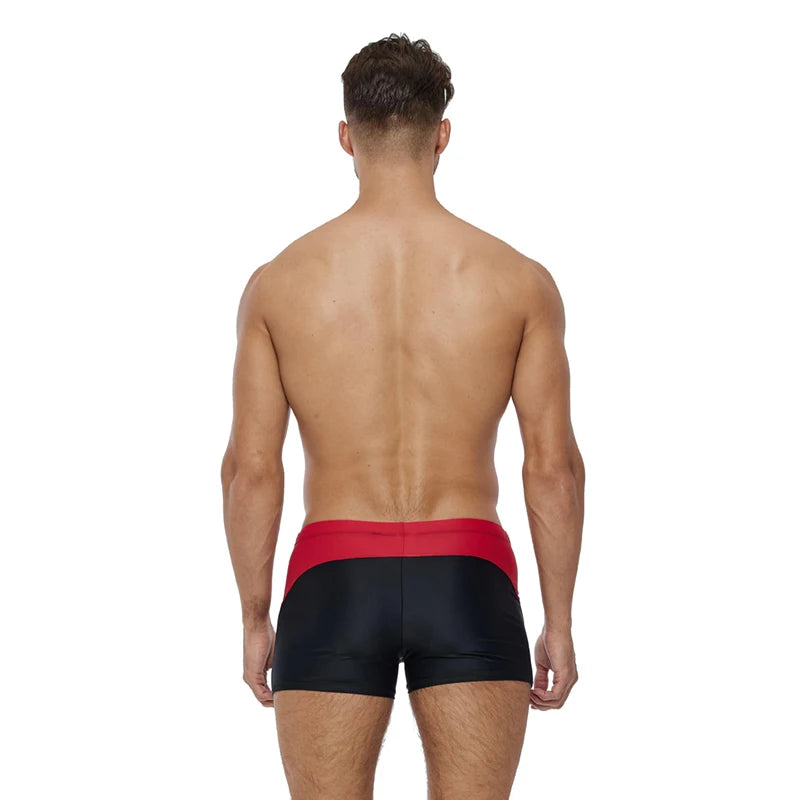 Sunga masculina respirável em nylon e spandex para natação