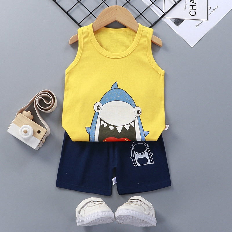 Conjunto infantil unissex 2 peças  colete + short