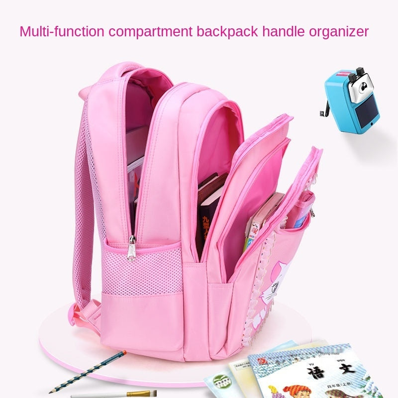 Kit escolar rosa fofa infantil para meninas mochila + estojo + bolsa pequena