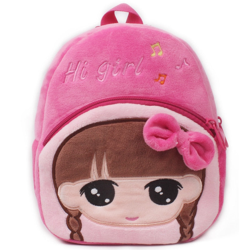 Mini mochila infantil escolar 3d de desenhos animados de pelúcia