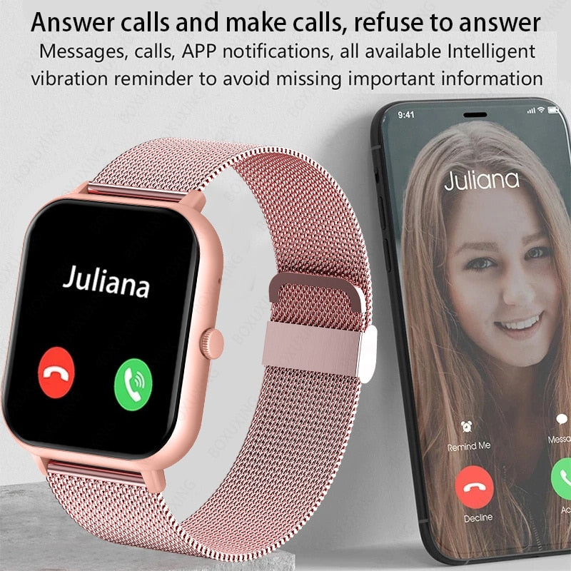 Relógio feminino smartwatch para Android e IOS à prova d'água