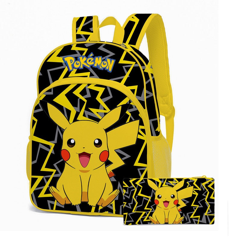 Kit escolar infantil do Pokémon 3 peças bolsa+estojo+mochila