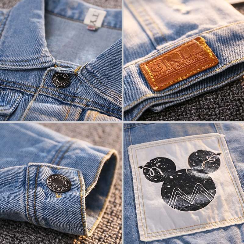 Jaqueta jeans do mickey infantil unissex