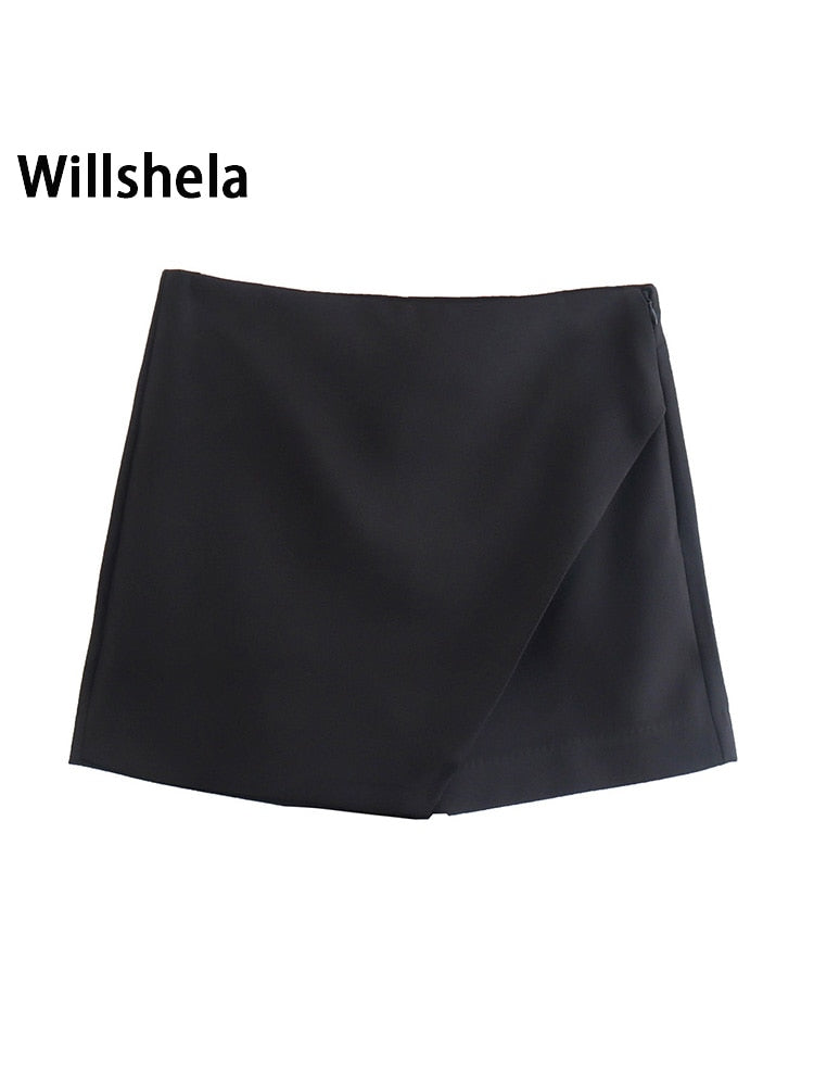 Shorts femininos Willshela com zíper lateral