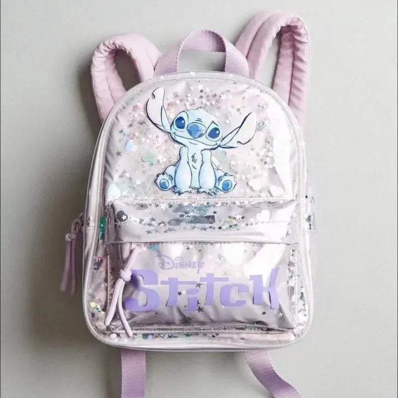 Mochila escolar para meninas com desenho do Stitch elegante e versátil