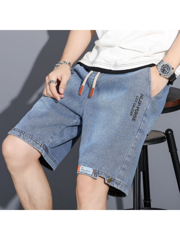 Short masculino de brim Hip Hop cargo com bolsos