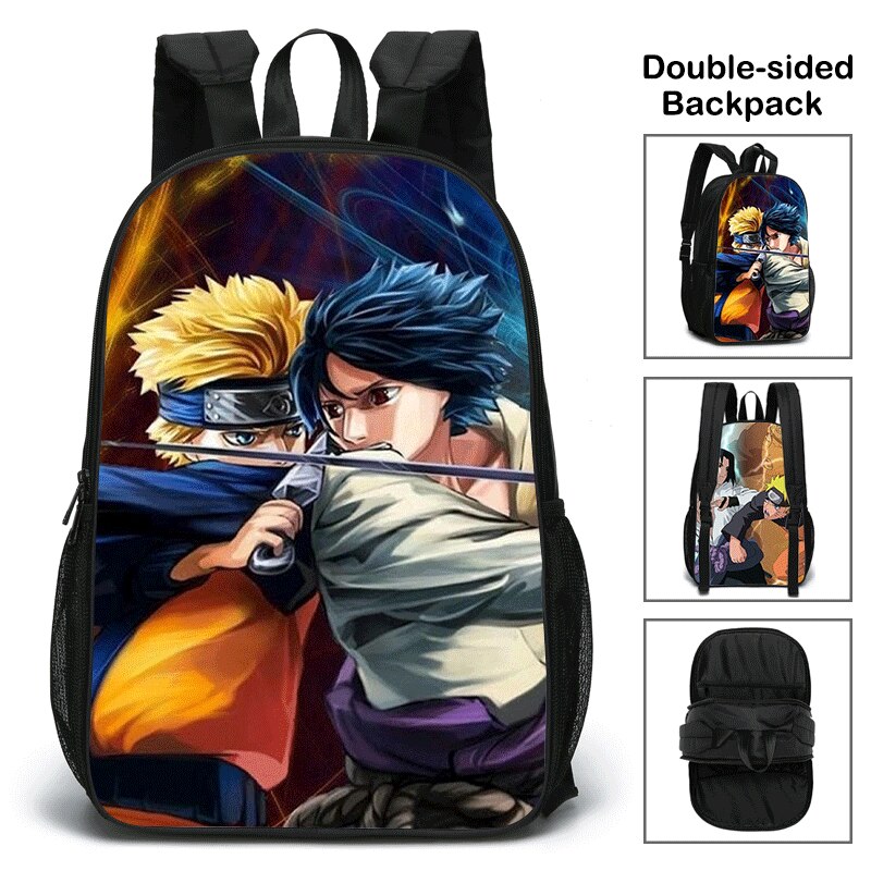 Bandai Mochila dupla face 3D nova impressa Naruto