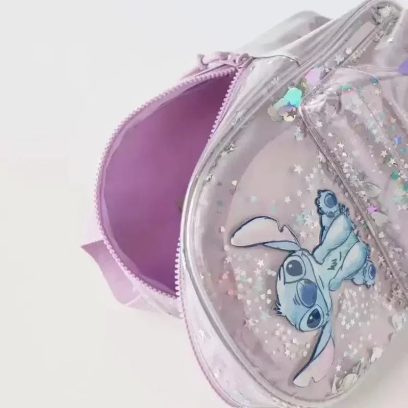 Mochila escolar para meninas com desenho do Stitch elegante e versátil