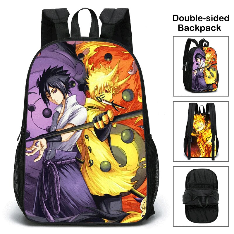 Bandai Mochila dupla face 3D nova impressa Naruto