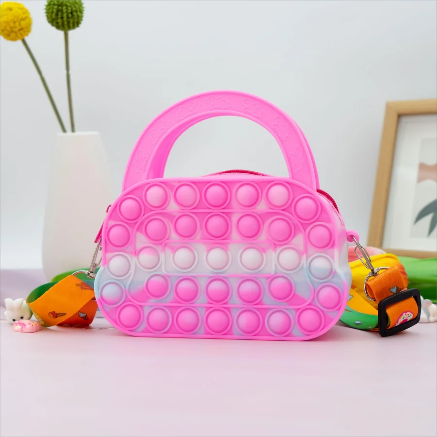 Bolsa de ombro em silicone para meninas com desenho de unicórnio