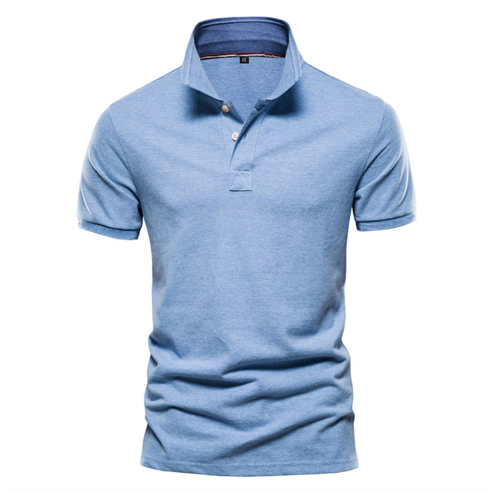 Camisetas polo masculinas AIOPESON com cor sólida de alta qualidade