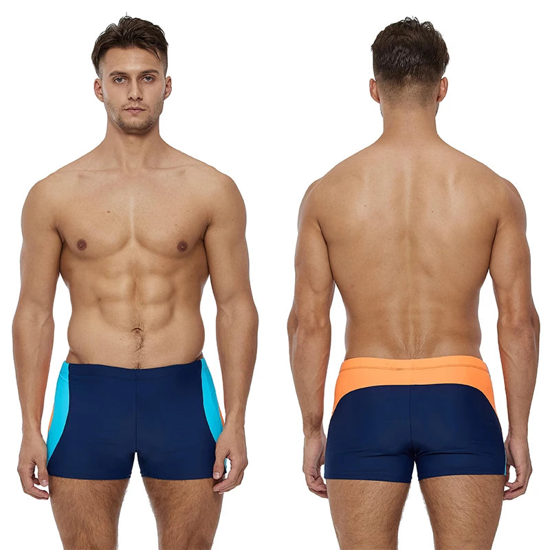 Sunga masculina respirável em nylon e spandex para natação