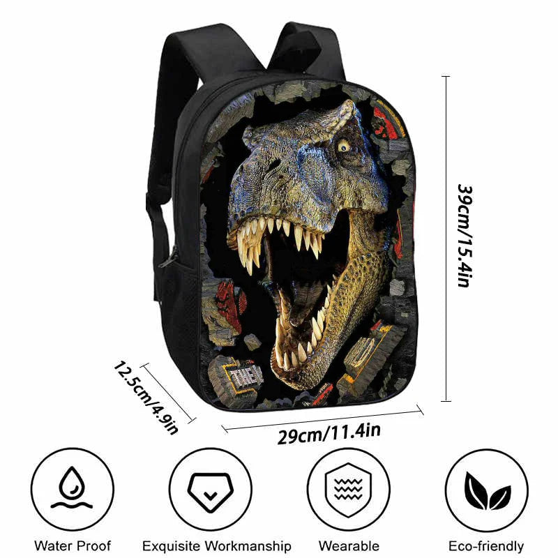 Mochila escolar para crianças com desenho de Dinossauro Jurrasic Wolrd