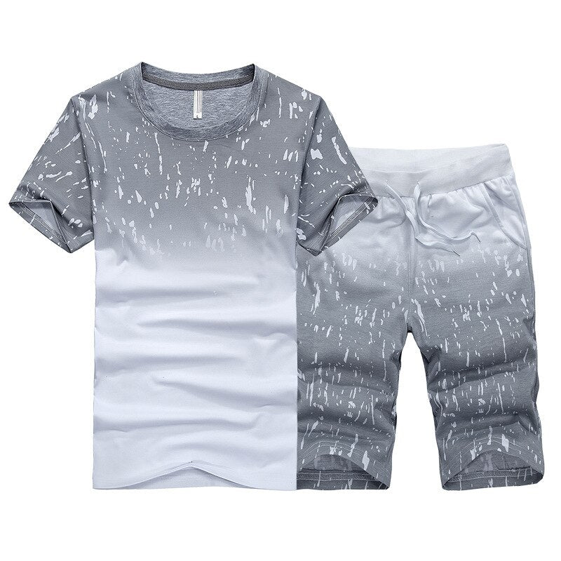 Conjunto de roupa masculino casual de 2 peças  camiseta + short