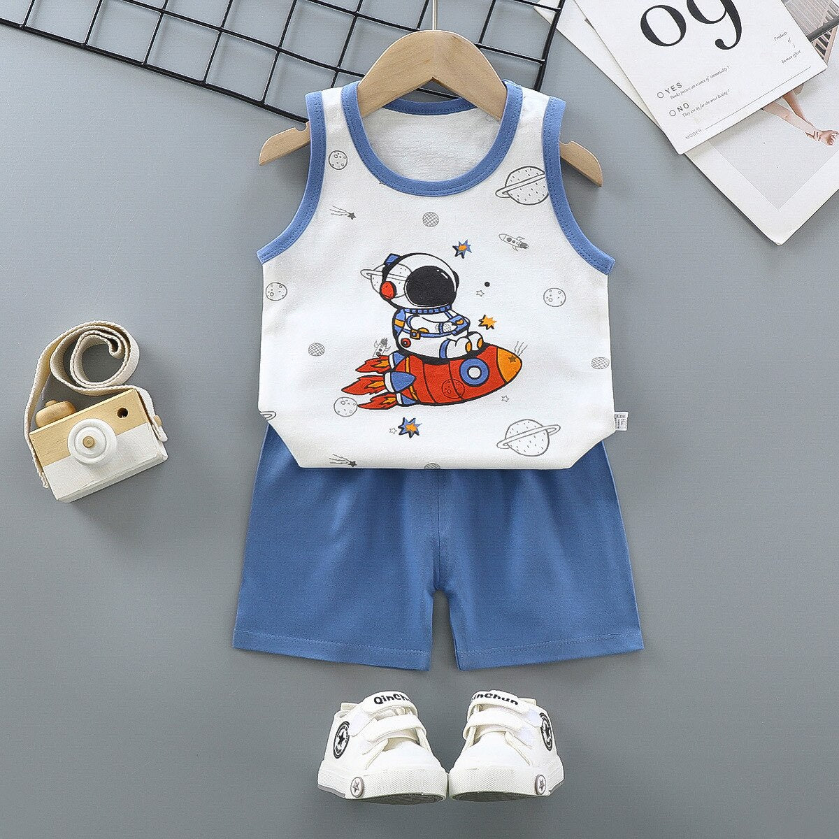 Conjunto infantil unissex 2 peças  colete + short