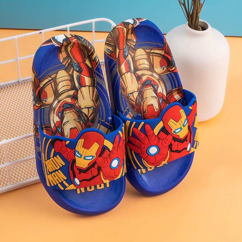 Sandálias infantil decorativa do homem-aranha, homem de ferro ou capitão américa