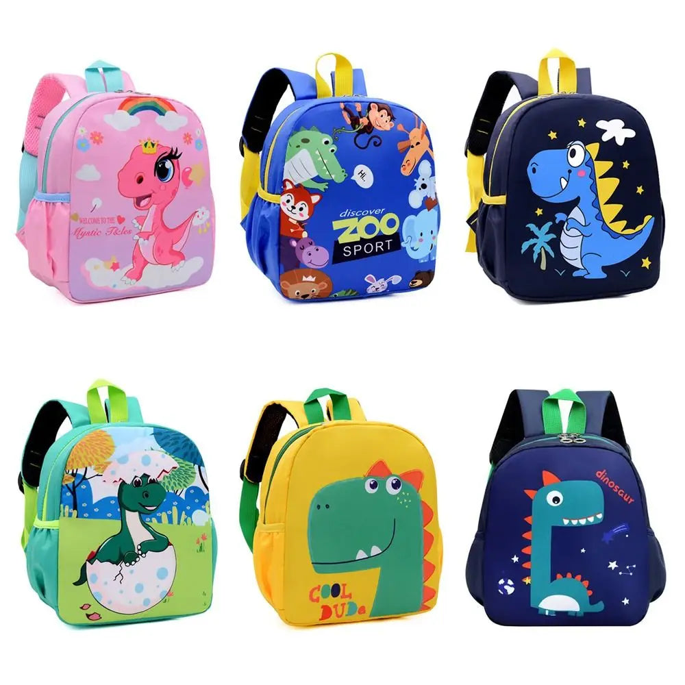 Mochila do jardim de infância com desenho animado de dinossauro fofo