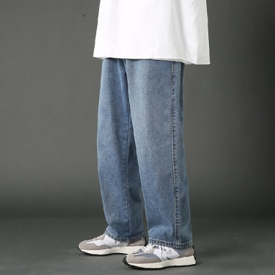 Calça jeans larga e casual masculina Hip Hop
