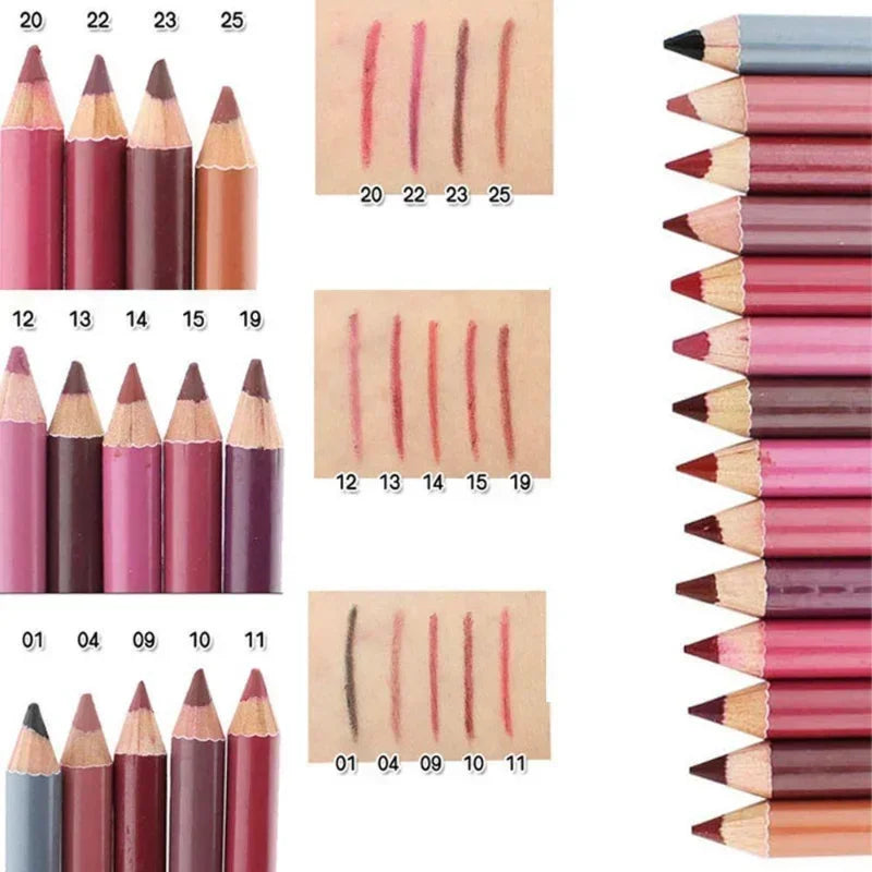 Lápis delineador macio labial com 28 opções de cores e longa duração