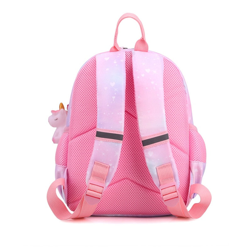 Mochila escolar de unicórnio infantil para meninas