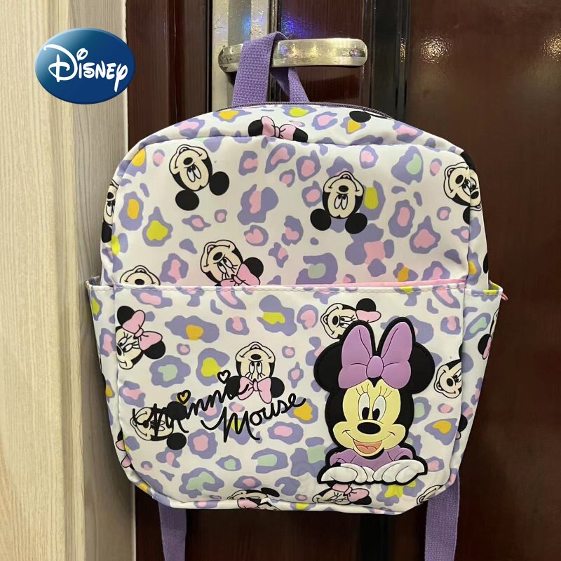 Mochila infantil Disney Minnie caricatura fofa para meninas