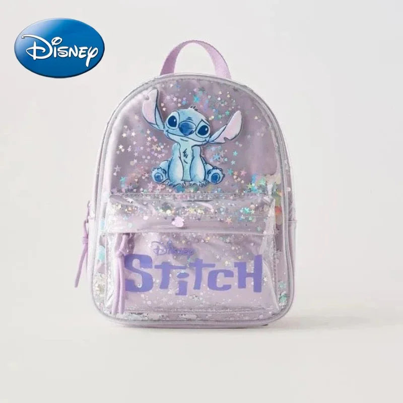 Mochila escolar para meninas com desenho do Stitch elegante e versátil