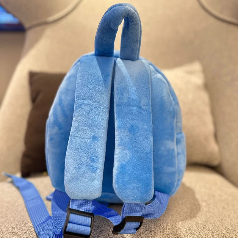 Mochila escolar infantil de pelúcia do desenho Bluey