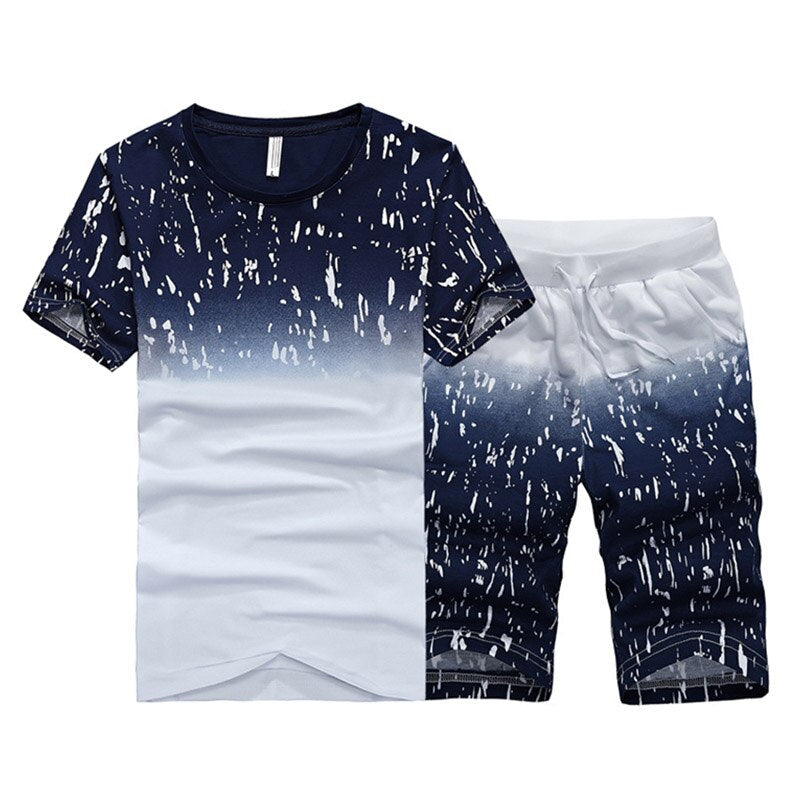 Conjunto de roupa masculino casual de 2 peças  camiseta + short