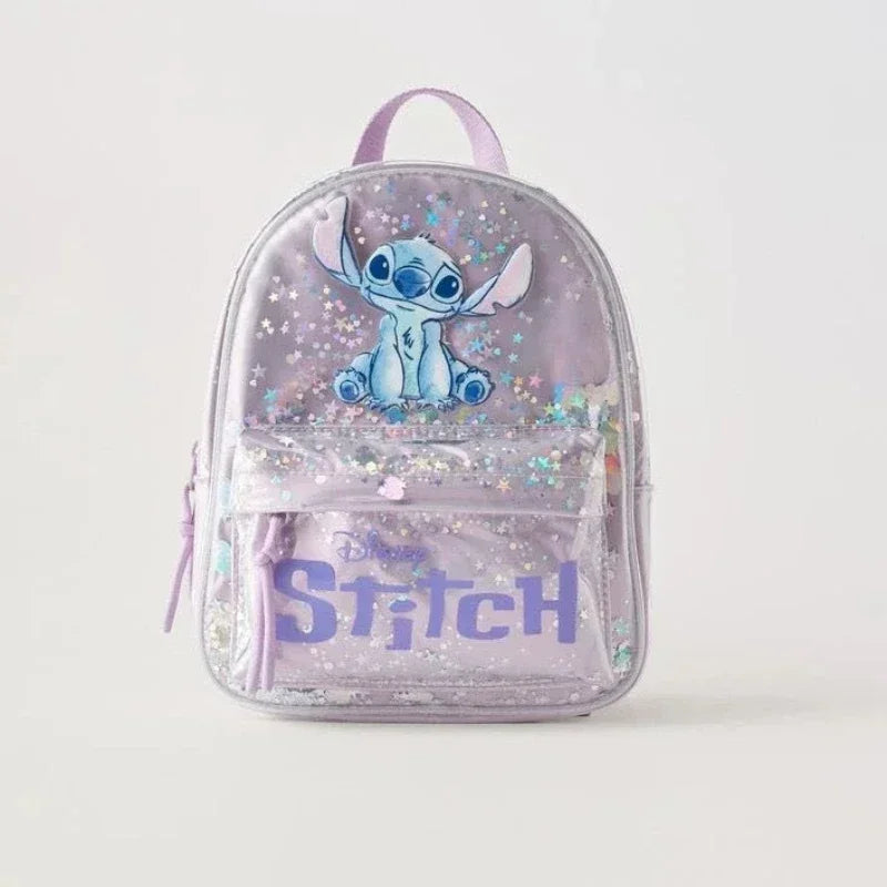 Mochila escolar para meninas com desenho do Stitch elegante e versátil