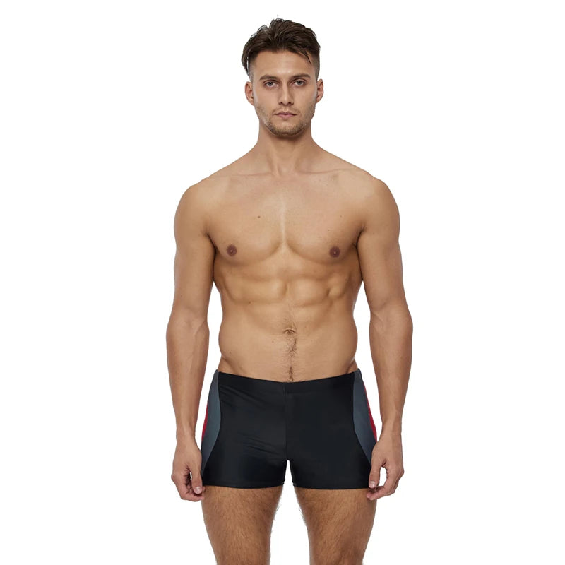 Sunga masculina respirável em nylon e spandex para natação