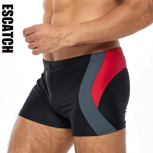 Sunga masculina respirável em nylon e spandex para natação