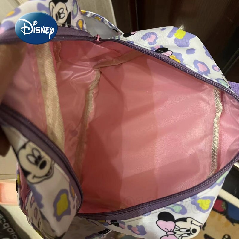 Mochila infantil Disney Minnie caricatura fofa para meninas