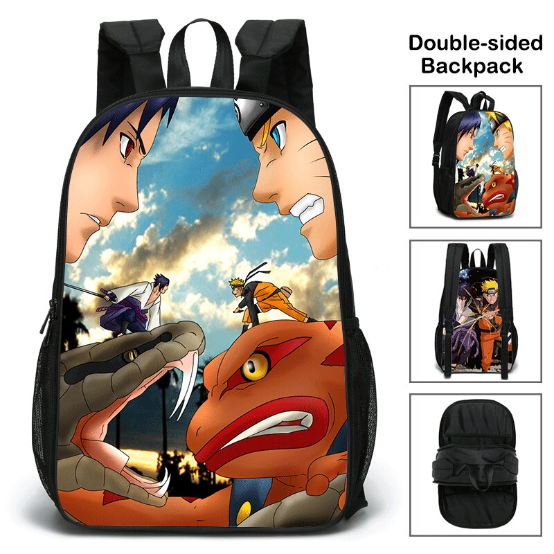 Bandai Mochila dupla face 3D nova impressa Naruto