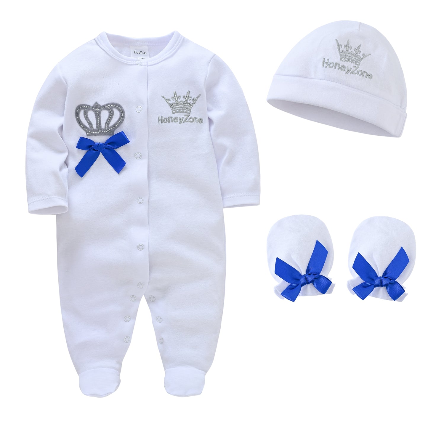 Conjunto de roupas para bebês recém-nascidos, luva + macacão + gorro